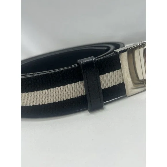 BallyBaldek Reversible Leather Striped/Black Belt EU 105/US 42 Italy